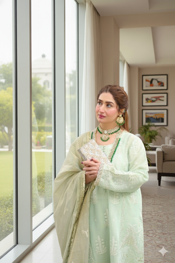 Saadia Ahmed LWSU-25FE307 Embroidered Messuri