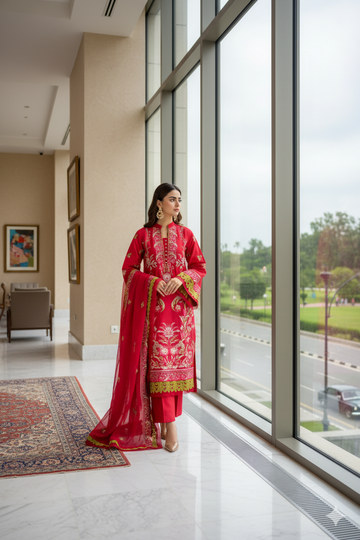 Saadia Ahmed LWSU-25FE306 Embroidered Lawn