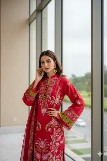 Saadia Ahmed LWSU-25FE306 Embroidered Lawn