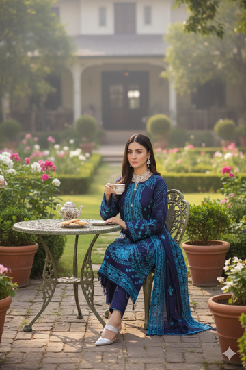 Saadia Ahmed LWSU-25FE305 Embroidered Raw Silk