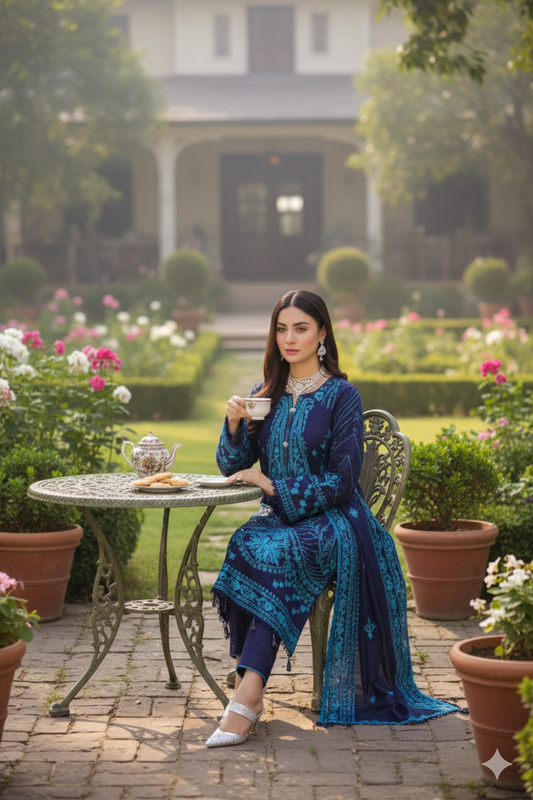 Saadia Ahmed LWSU-25FE305 Embroidered Raw Silk