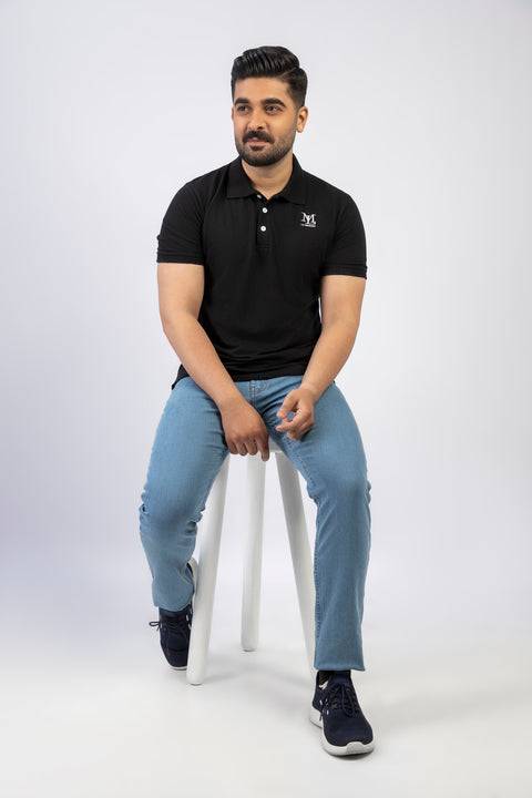 Latest Black Basic Polo Shirt Pakistan