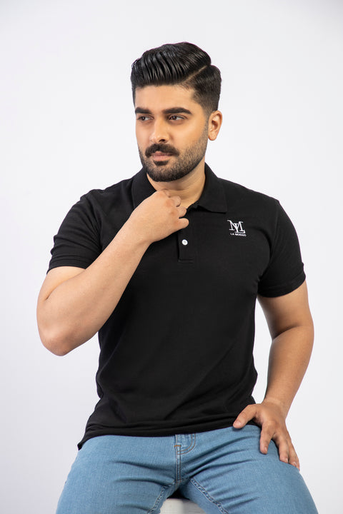 Latest Black Basic Polo Shirt Pakistan