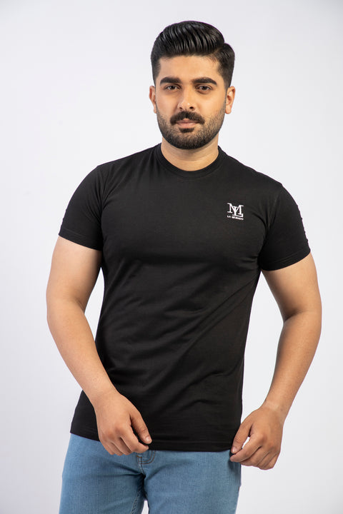 Latest Black Round Neck Plan t-shirt Pakistan