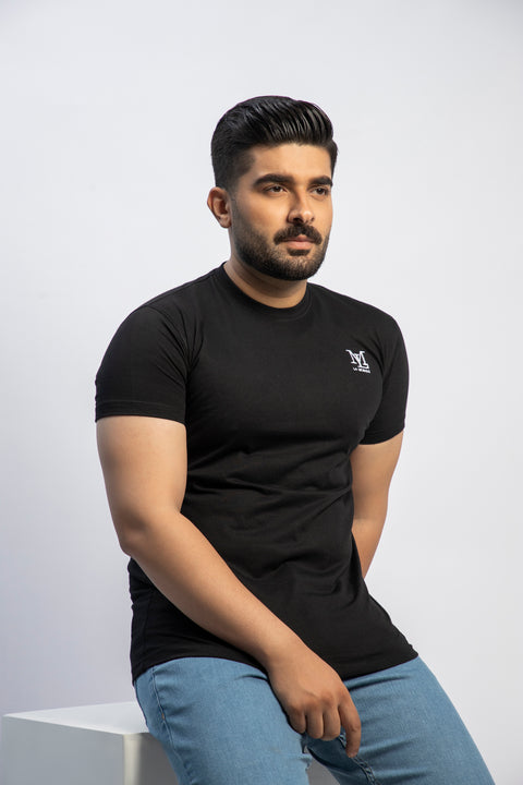 Latest Black Round Neck Plan t-shirt Pakistan