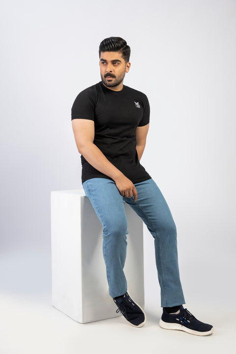 Latest Black Round Neck Plan t-shirt Pakistan