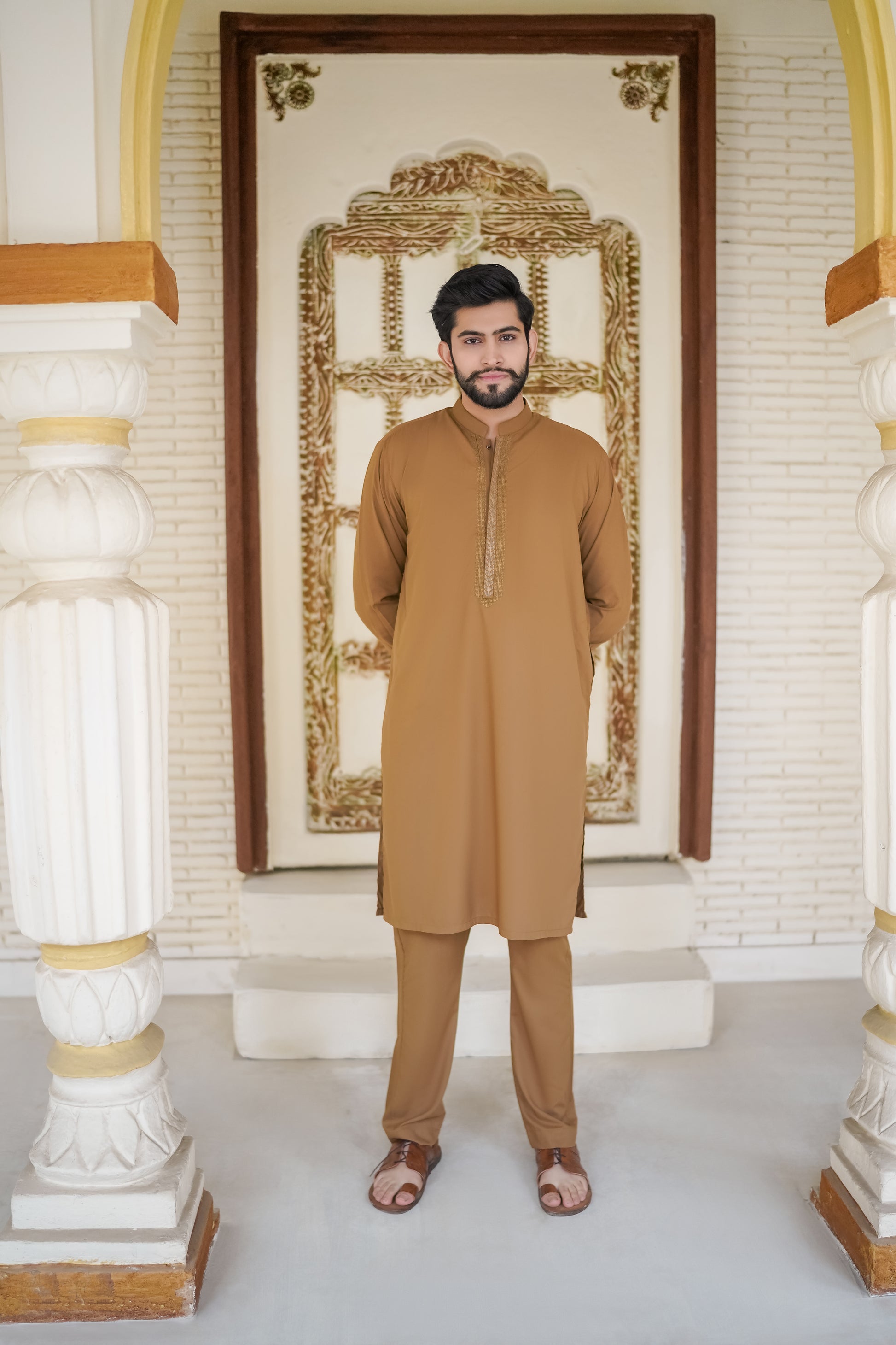 SKF25-003 Desert Brown Kameez Trouser - lamorado