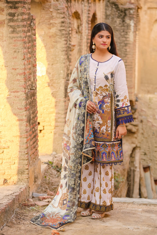 Saadia Ahmed LWSU-25P308 3-Pcs Printed Lawn