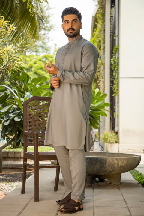 Latest Grey Design Shalwar Kameez Pakistan
