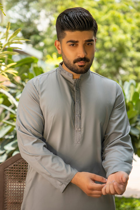 Latest Grey Design Shalwar Kameez Pakistan
