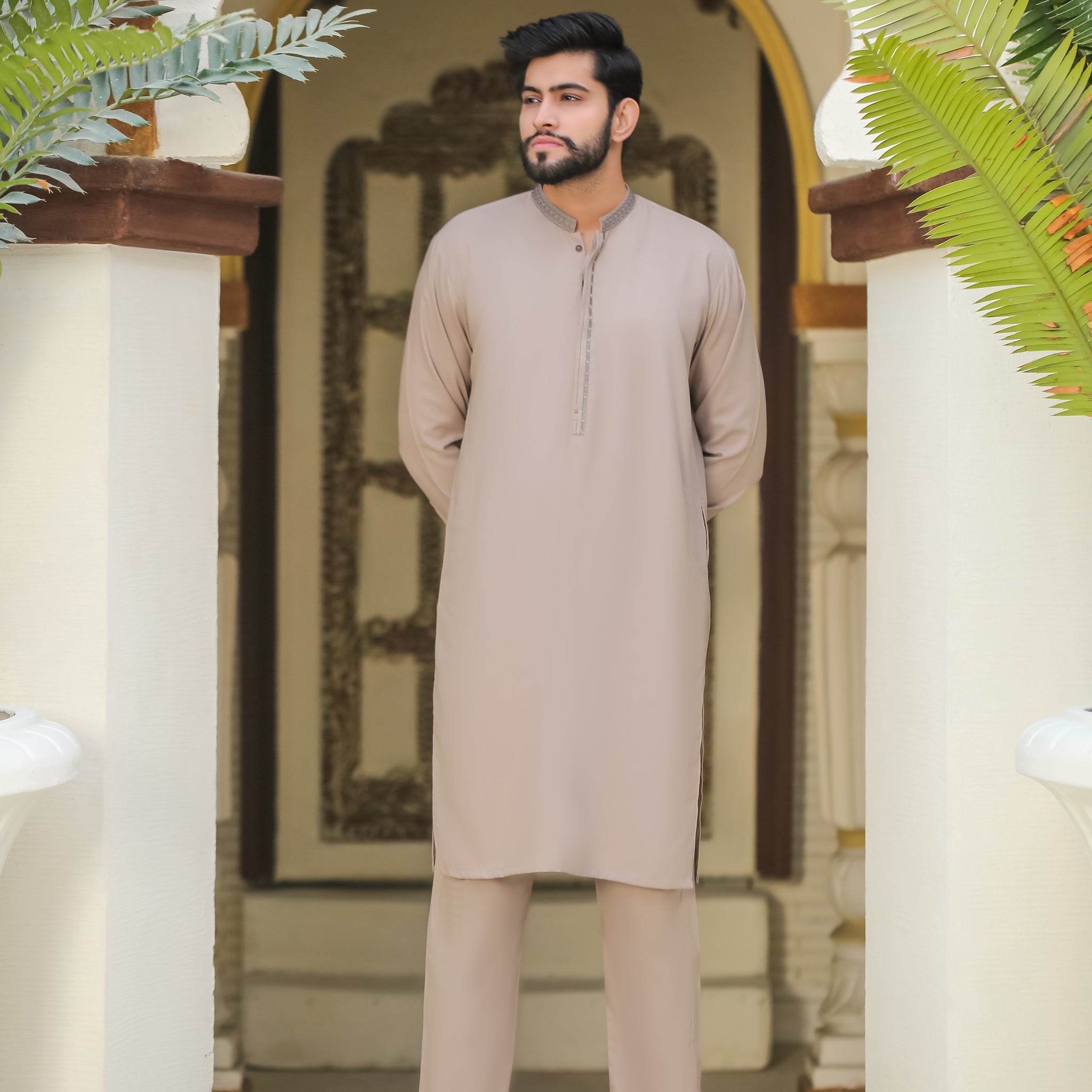 SKF25-005 Ash Gray Kameez Trouser - lamorado