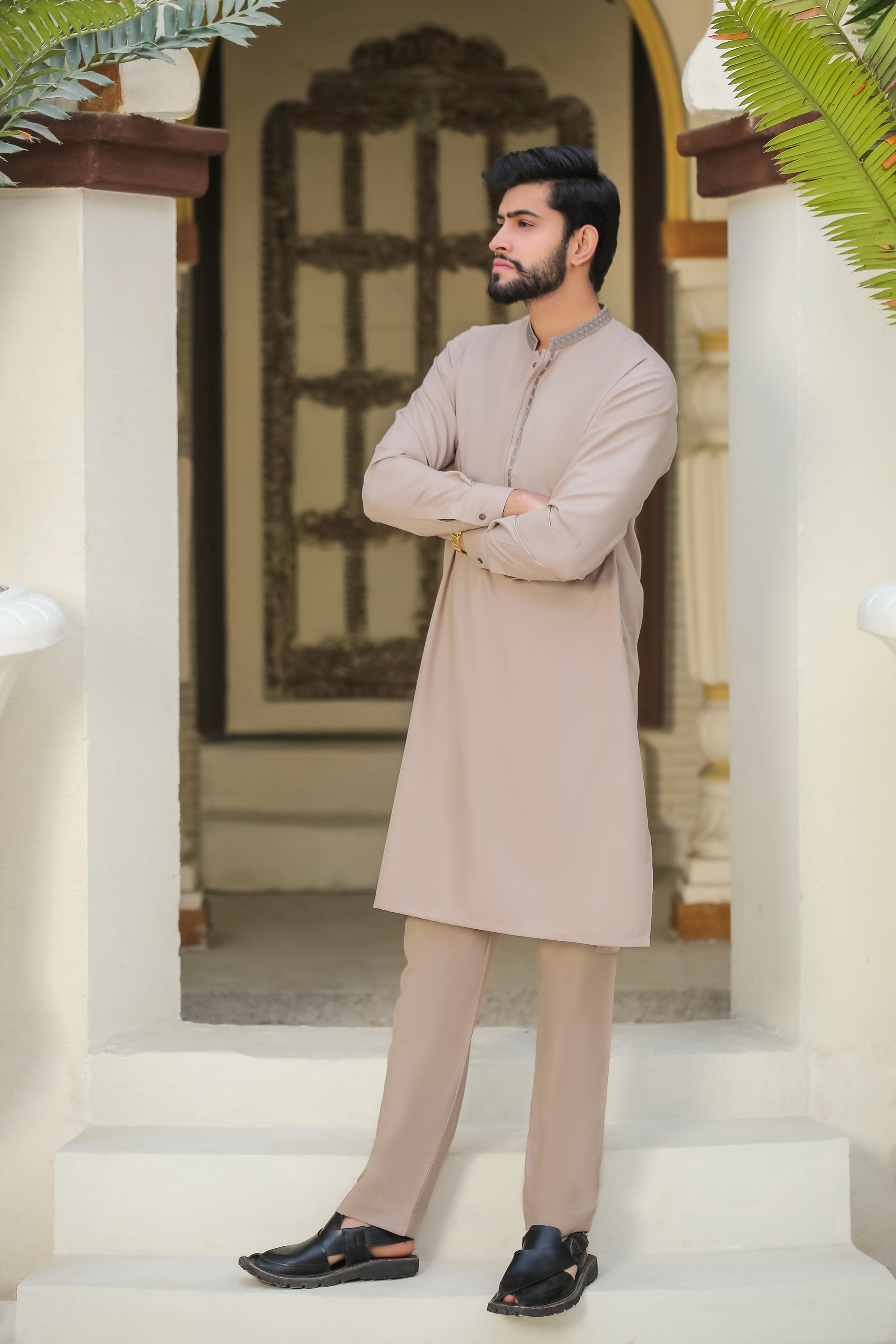 SKF25-005 Ash Gray Kameez Trouser - lamorado