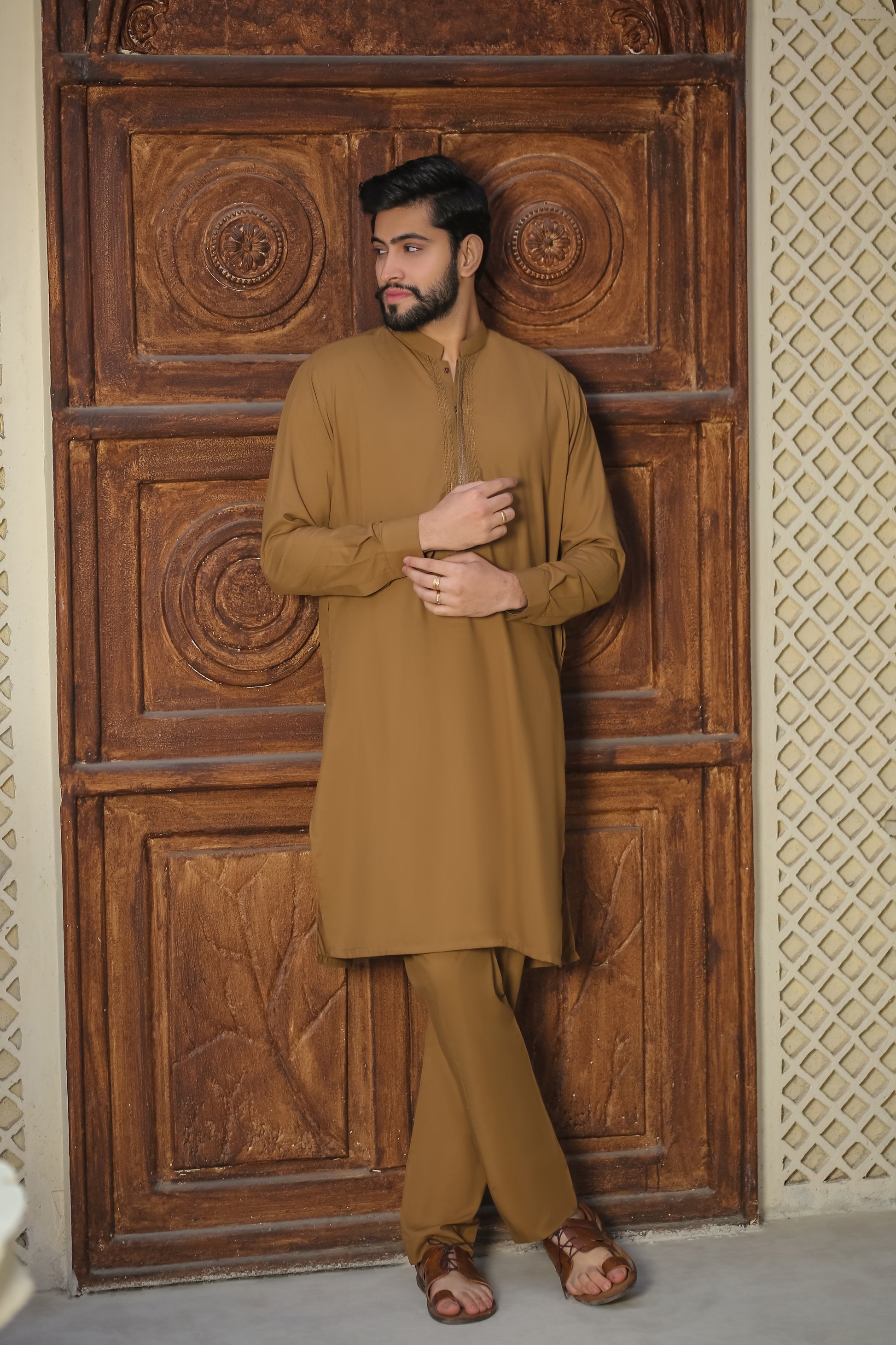 SKF25-003 Desert Brown Kameez Trouser - lamorado