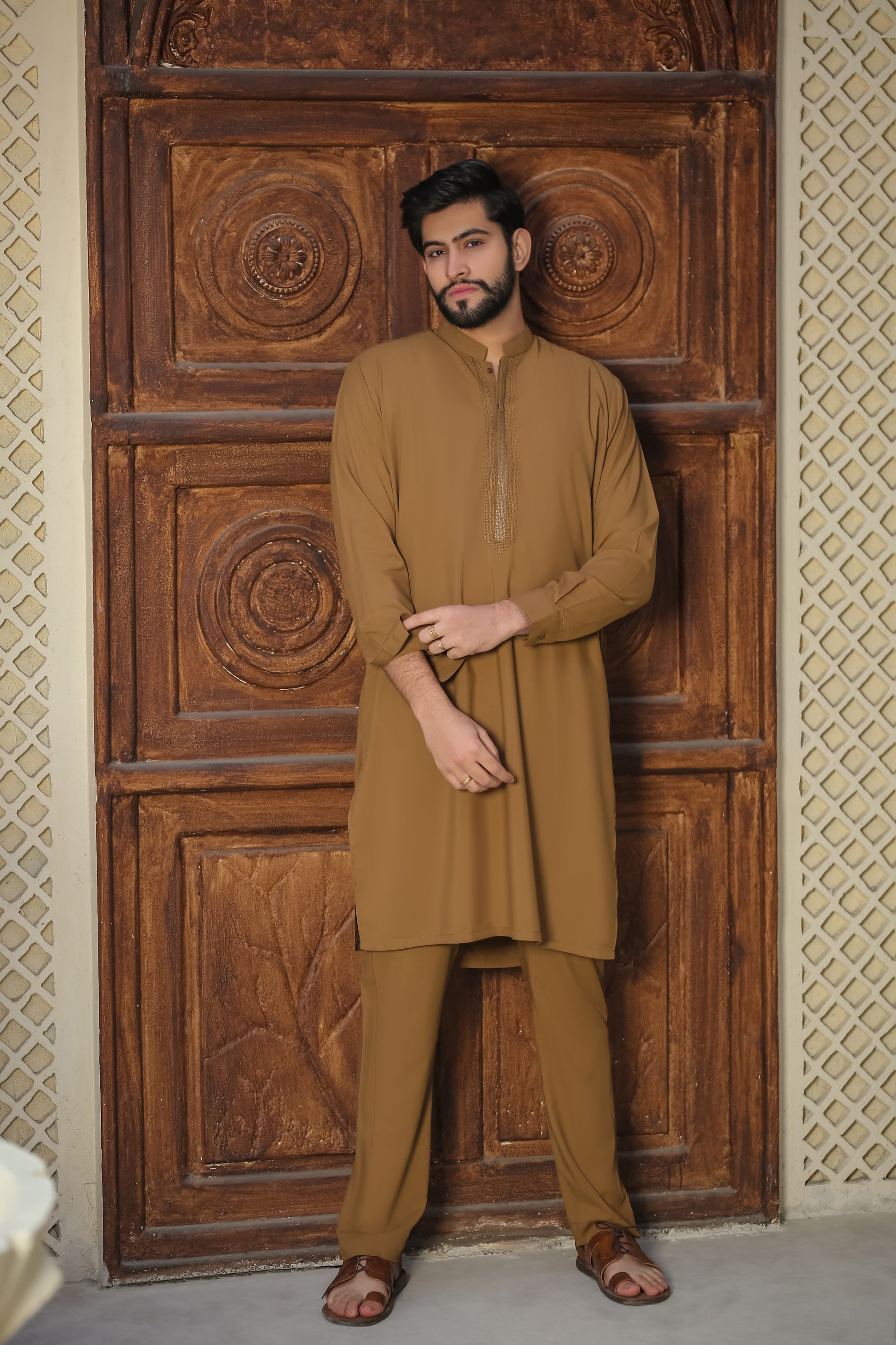 SKF25-003 Desert Brown Kameez Trouser - lamorado