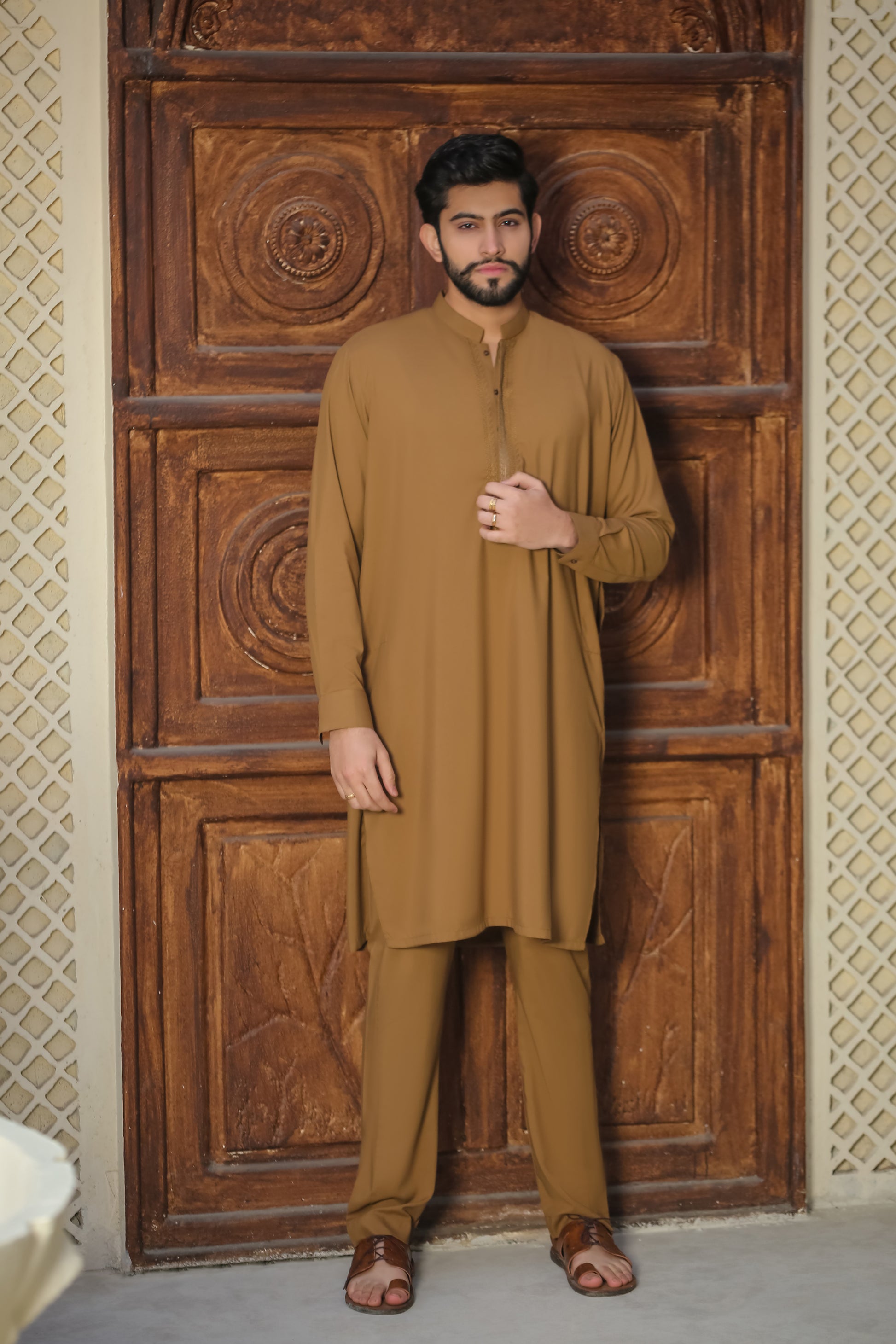 SKF25-003 Desert Brown Kameez Trouser - lamorado
