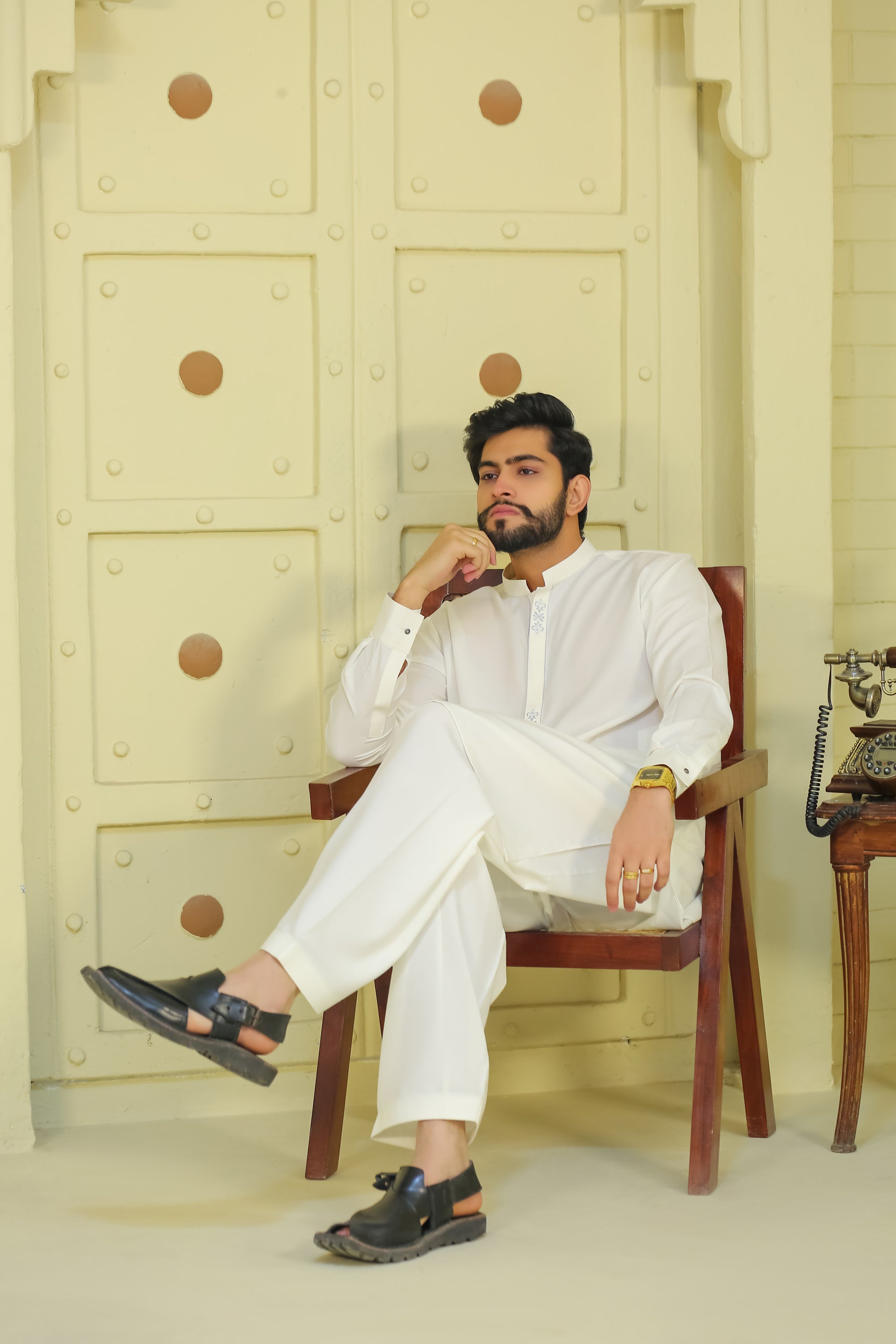 SKF25-002 White Kameez Shalwar - lamorado