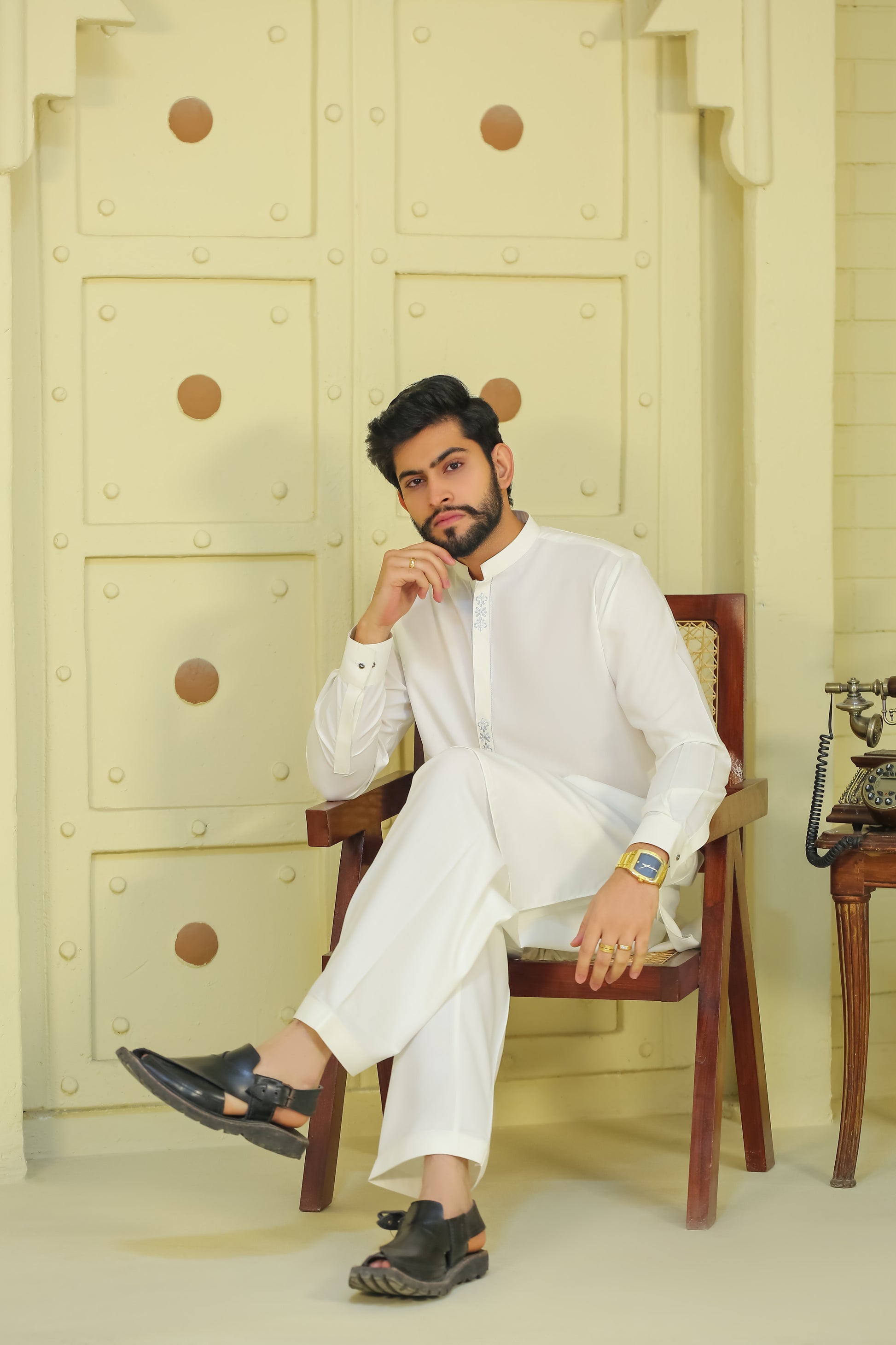 SKF25-002 White Kameez Shalwar - lamorado