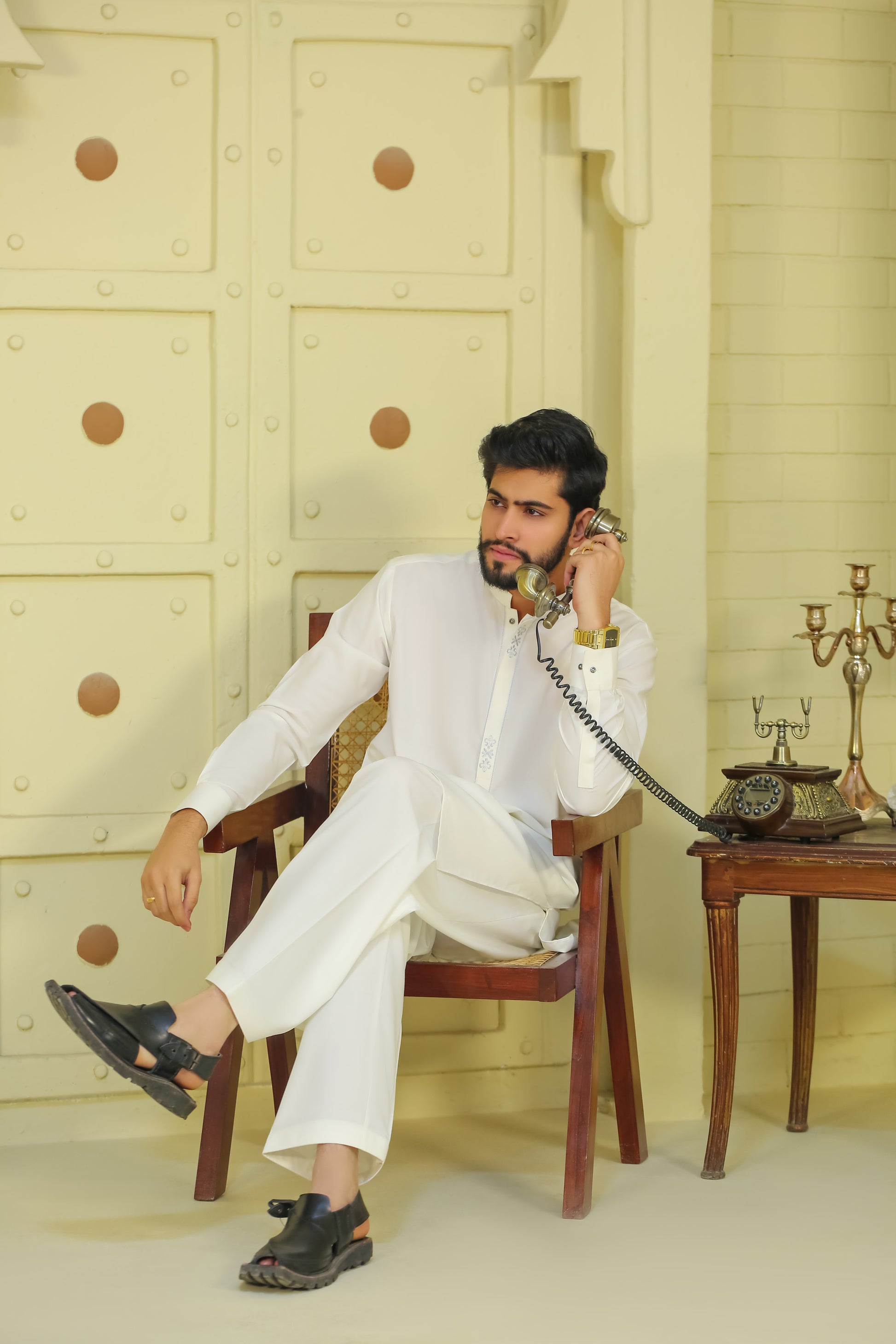 SKF25-002 White Kameez Shalwar - lamorado
