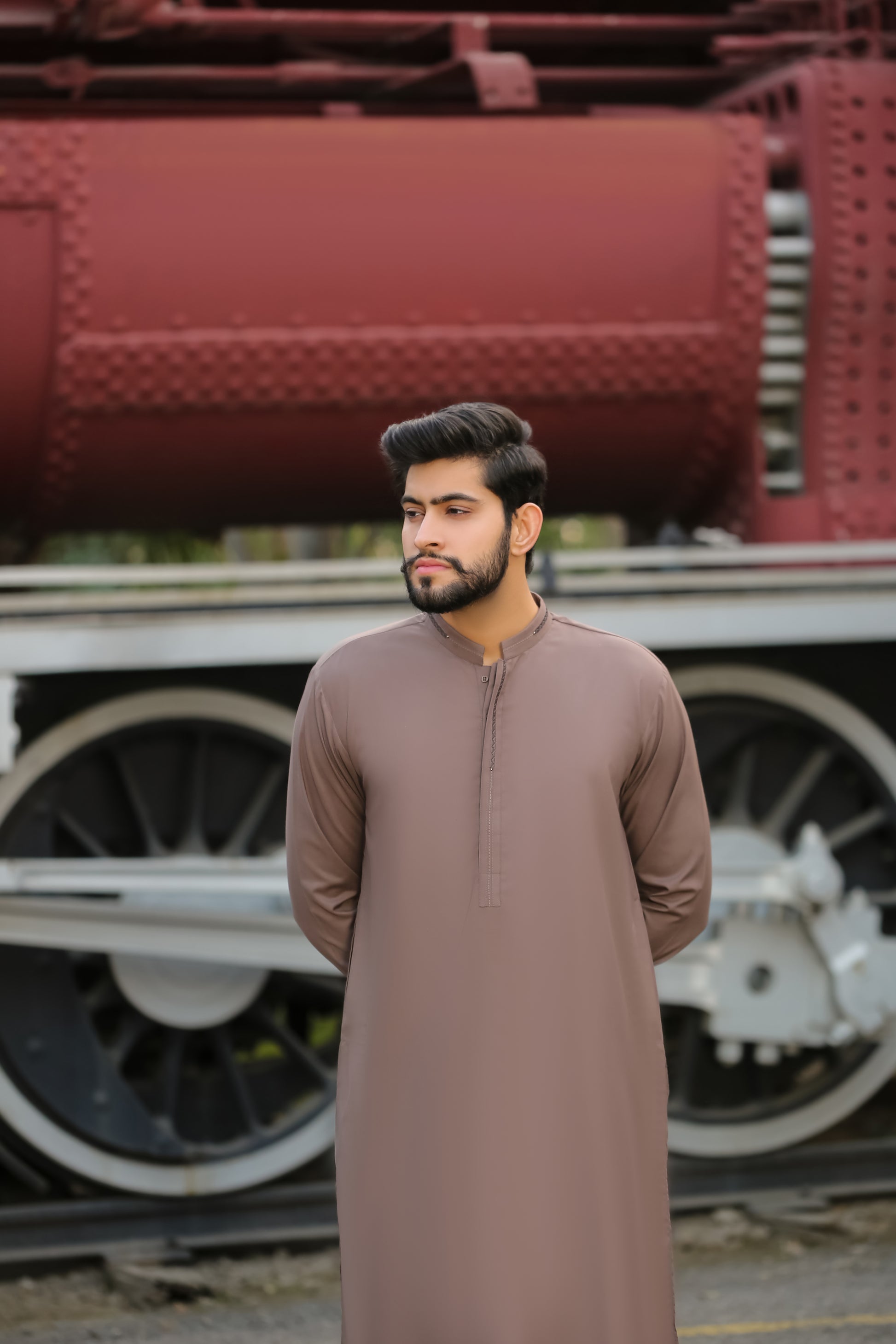 SKF25-008 Taupe Kameez Shalwar - lamorado