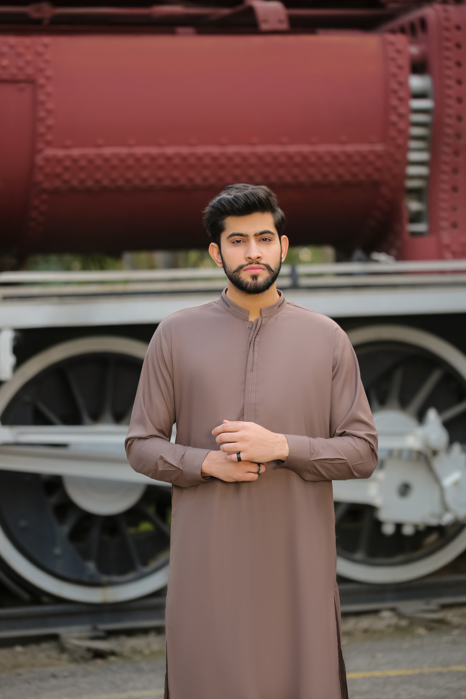 SKF25-008 Taupe Kameez Shalwar - lamorado