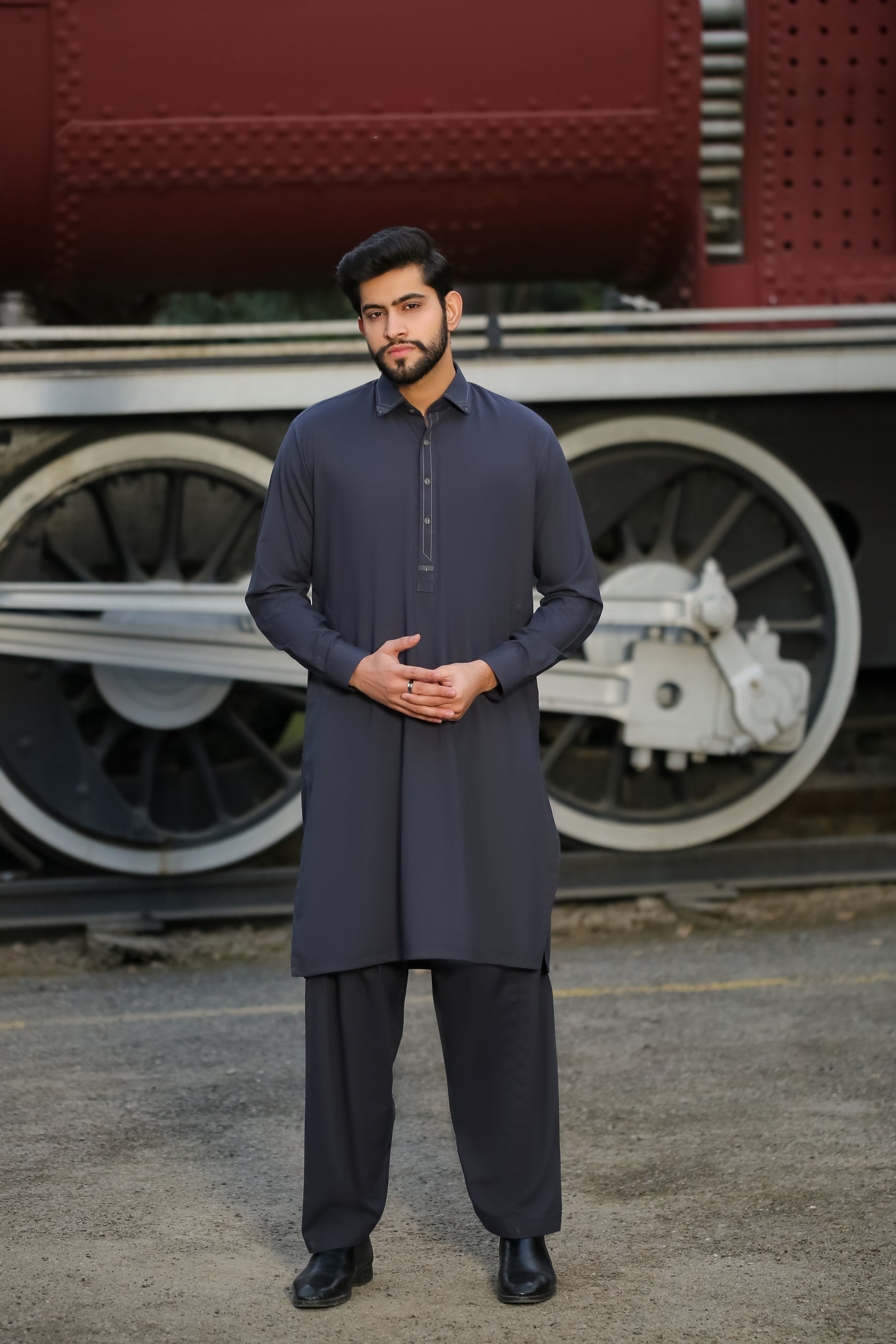 SKF25-011 Midnight Navy Kameez Shalwar - lamorado