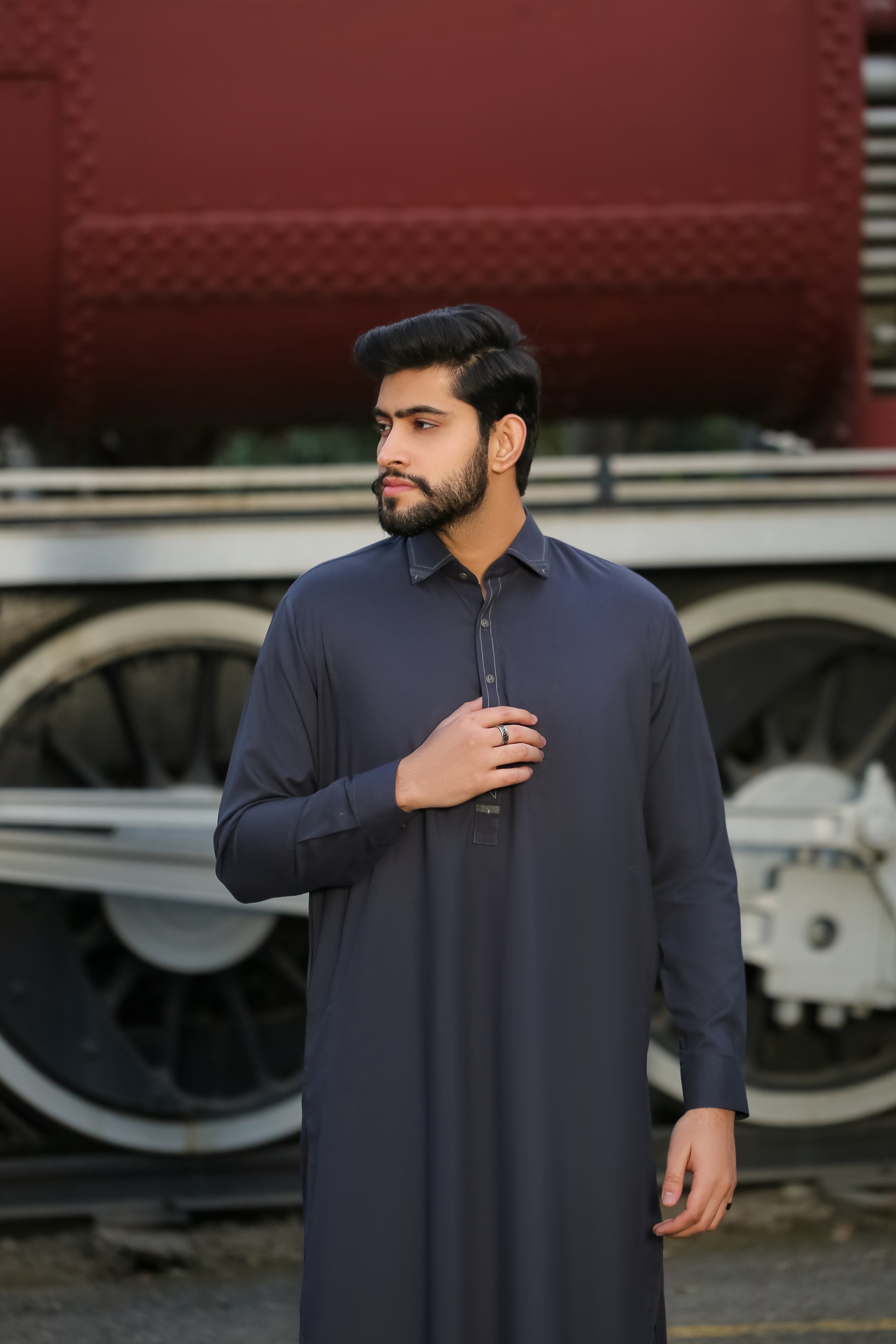 SKF25-011 Midnight Navy Kameez Shalwar - lamorado