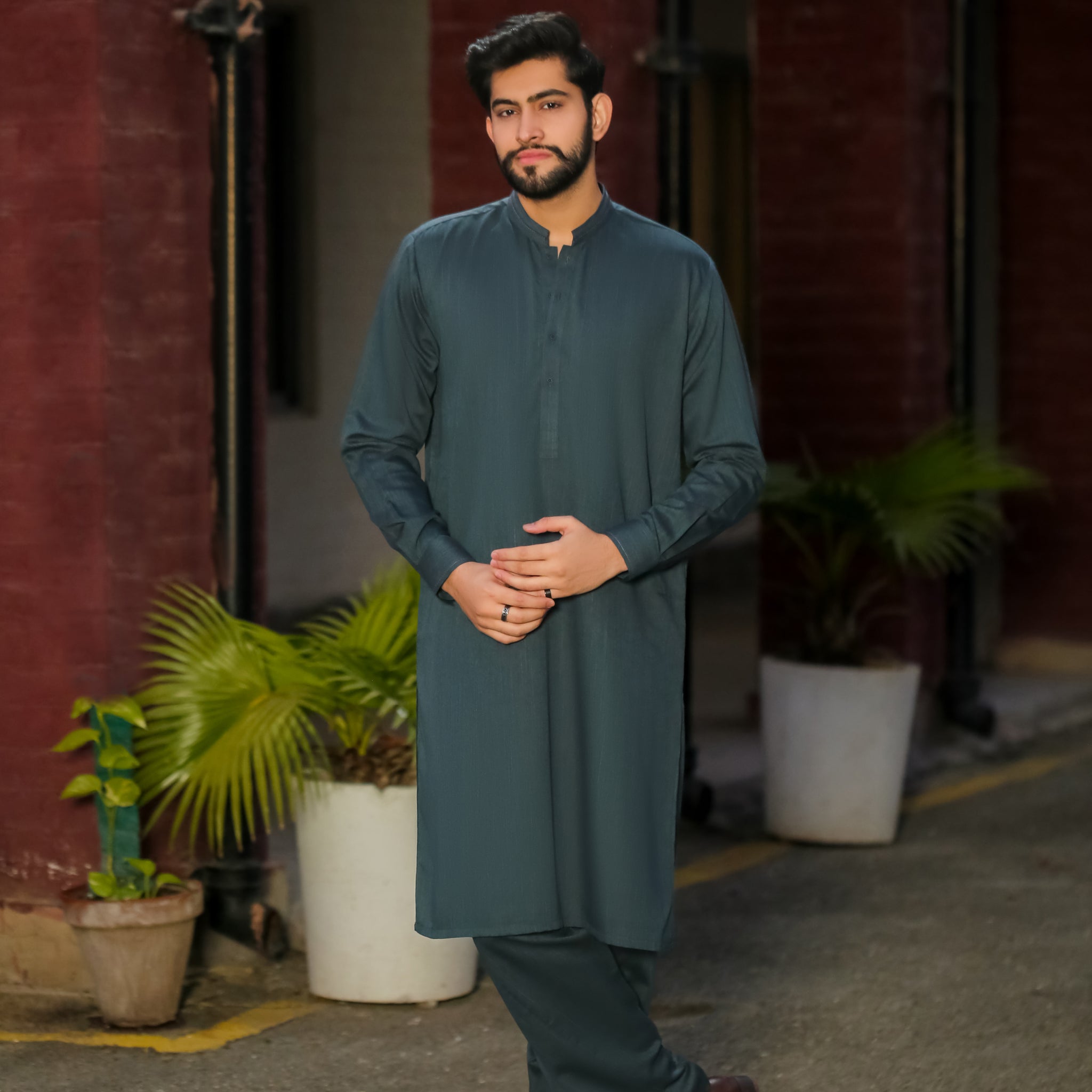 SKF25-007 Navy Slab Kameez Shalwar - lamorado