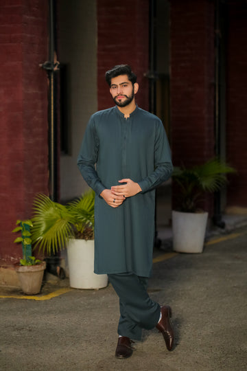 SKF25-007 Navy Slab Kameez Shalwar - lamorado