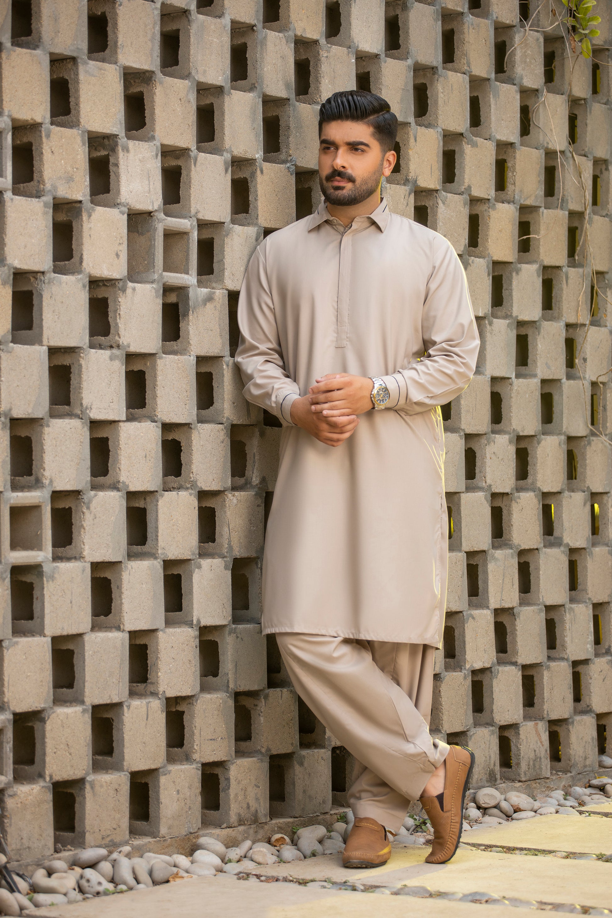 Latest Khaki Design Shalwar Kameez Pakistan