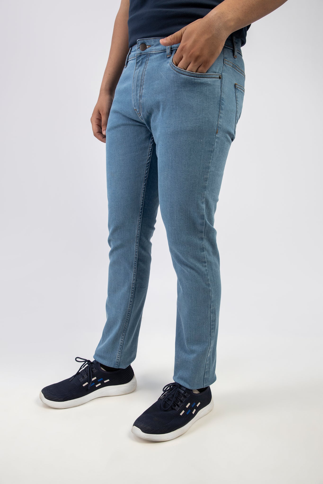 Latest Light Blue Denim Jeans-Paint (Stretchable) Pakistan