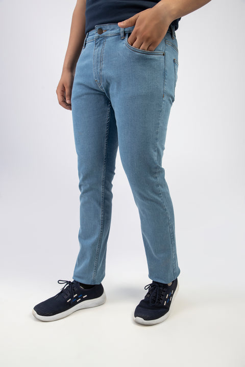 Latest Light Blue Denim Jeans-Paint (Stretchable) Pakistan