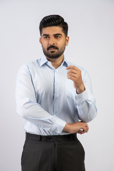 Latest Light Blue Formal Shirt Pure Cotton Regular Fit Pakistan