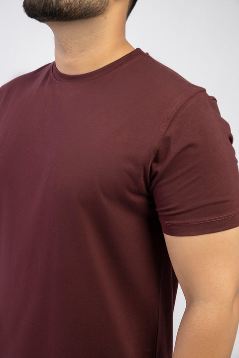 Latest Maroon Round Neck Plan t-shirt (Premium) Pakistan