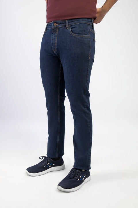 Latest Navy Blue Denim Jeans-Paint (Stretchable) Pakistan