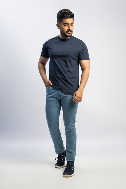 Latest Navy Blue Round Neck Plan t-shirt (Premium) Pakistan
