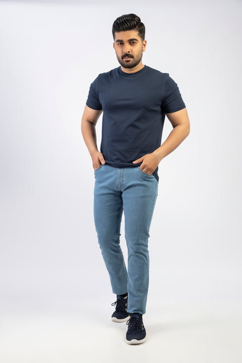 Latest Navy Blue Round Neck Plan t-shirt (Premium) Pakistan