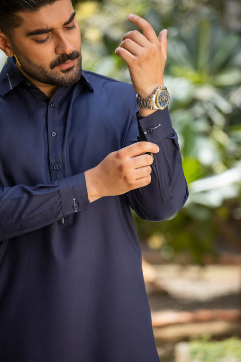 Latest Navy Blue Design Shalwar Kameez Pakistan