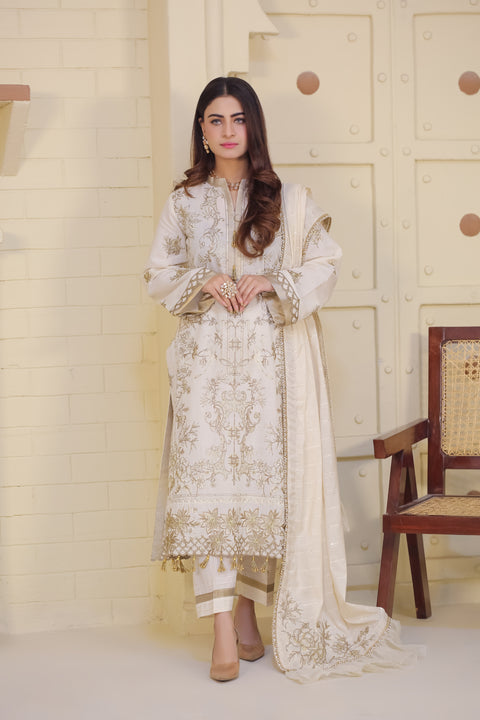 LWSU-25FE302 Embroidered Banarsi Cotton