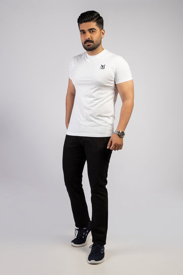 Latest White Round Neck Plan t-shirt Pakistan