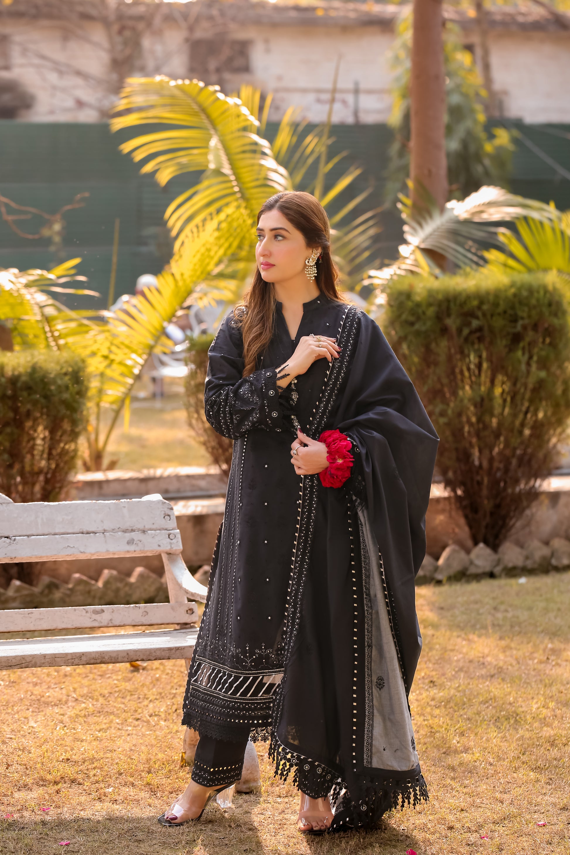 Saadia Ahmed LWSU-25CK304 ChikanKari Black Embroidered Outfit with Elegant Design for Stylish Wear