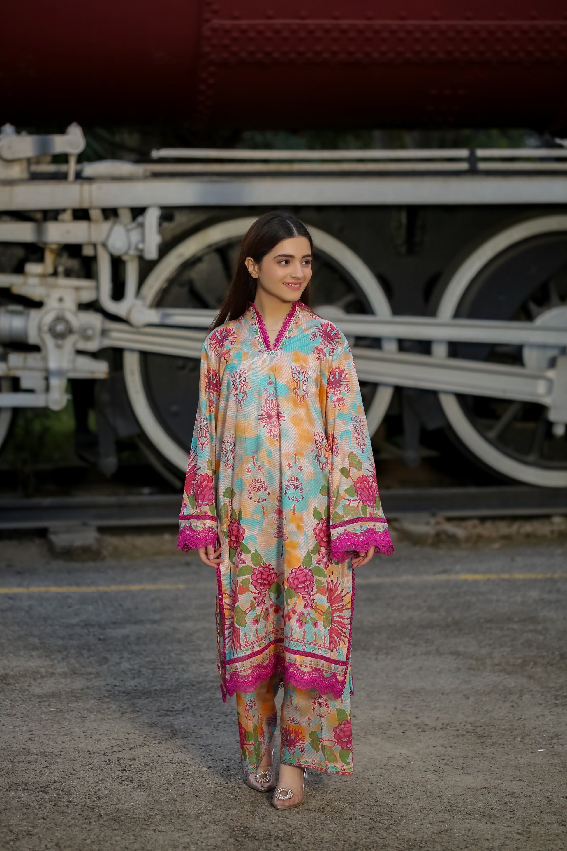 Saadia Ahmed LWSU-25P201 2-Pcs Printed Lawn Dress with Vibrant Floral Patterns and Elegant Design