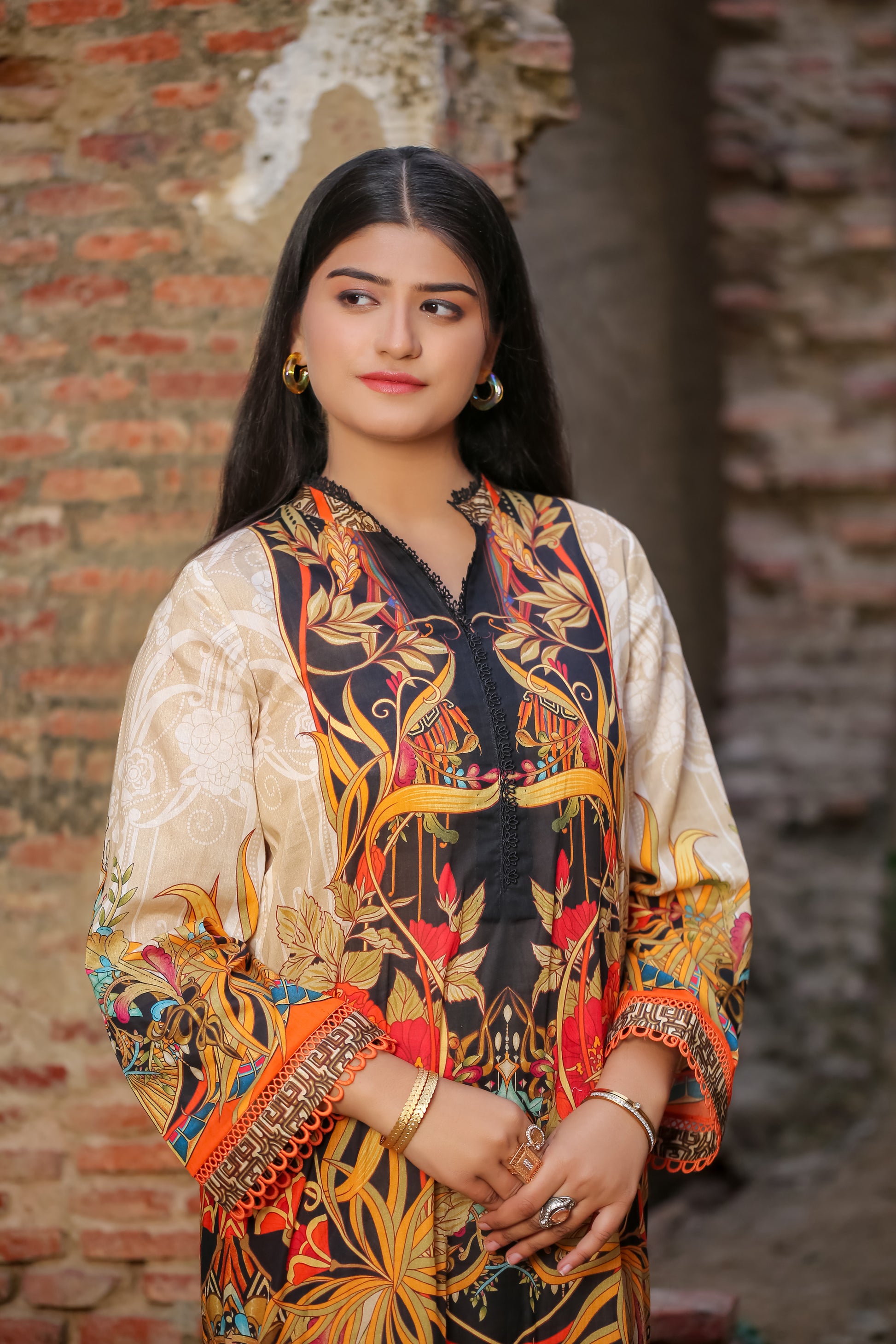 Saadia Ahmed LWSU-25P204 2-Pcs Printed Lawn Outfit featuring vibrant floral patterns and stylish detailing