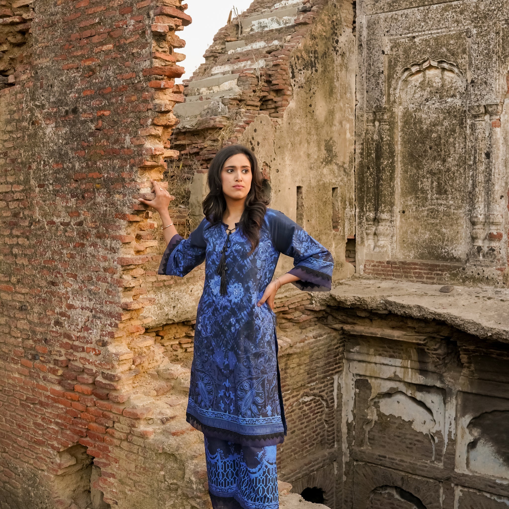 Saadia Ahmed LWSU-25P206 2-Pcs Printed Lawn Outfit in Blue with Elegant Design and Stylish Fit