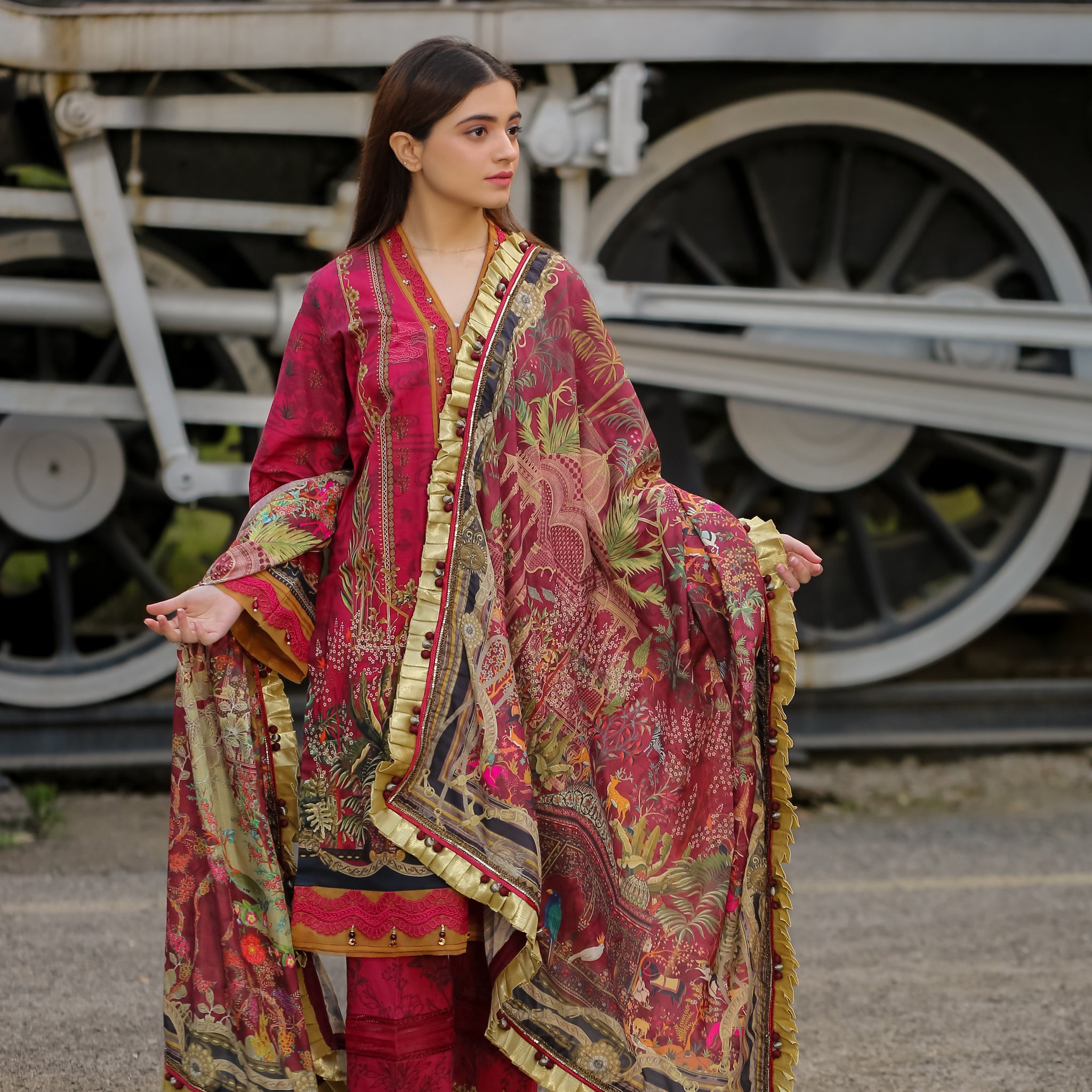 Saadia Ahmed LWSU-25P302 3-Pcs Printed Lawn Ensemble in Vibrant Colors with Intricate Design