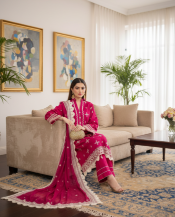 Saadia Ahmed LWSU-25FE301 Embroidered Cotton