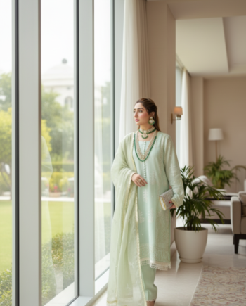 Saadia Ahmed LWSU-25FE307 Embroidered Messuri