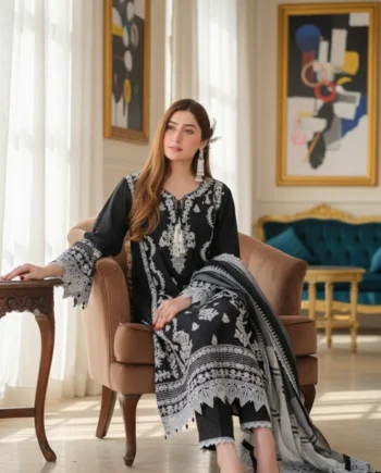 Saadia Ahmed LWSU-25FE303 Embroidered Cotton