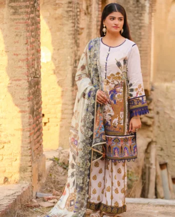 Saadia Ahmed LWSU-25P308 3-Pcs Printed Lawn