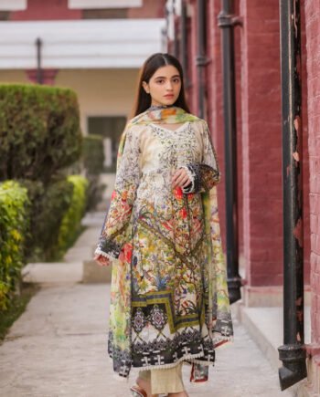 Saadia Ahmed LWSU-25P304 3-Pcs Printed Lawn