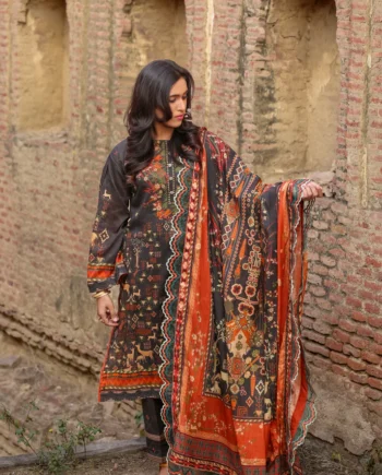 Saadia Ahmed LWSU-25P305 3-Pcs Printed Lawn